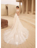 Long Sleeves Beaded Floral 3D Lace Tulle Wedding Dress